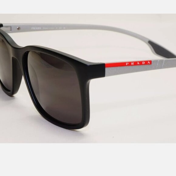 Prada Black Rubber 54mm Grey Matte Sunglasses - Picture 4 of 8